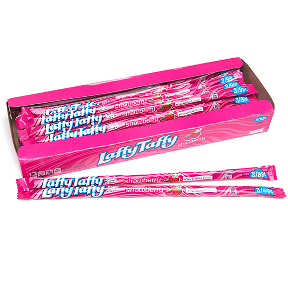Laffy Taffy Strawberry Flavour Chewy Candy (24x22g) Sweet Junction